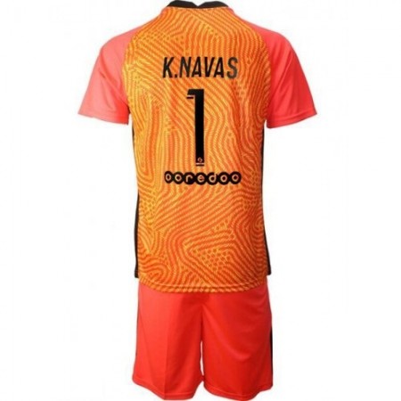 Billiga Fotbollströjor Paris Saint-Germain Keylor Navas 1 Målvakt Barn Hemma tröja 2020/21 Kortärmad
